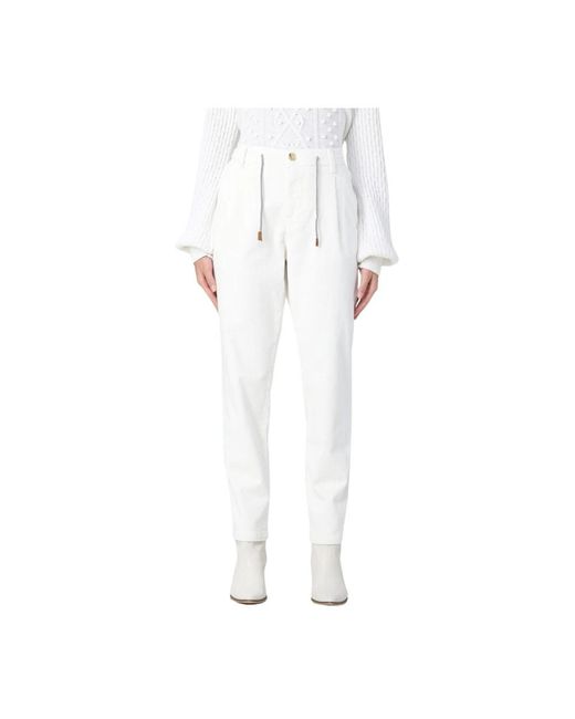 Eleventy Broeken ,Wit ,Rechte Broek in het White