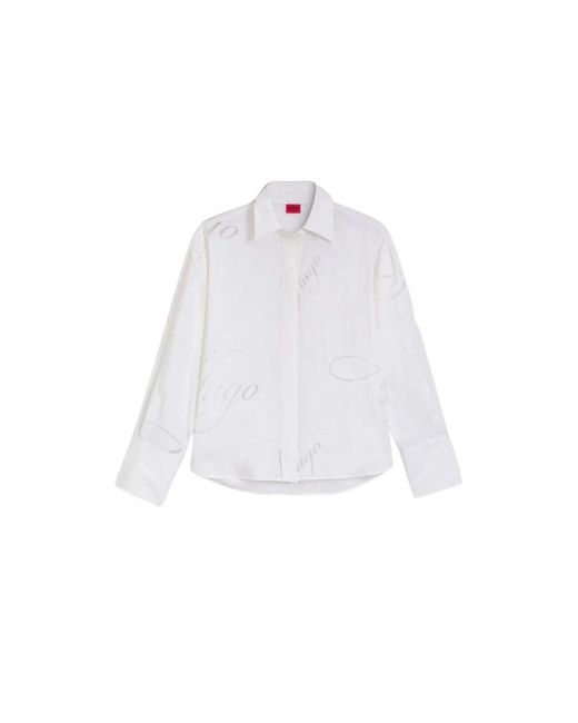 HUGO Oversize Shirt in het White
