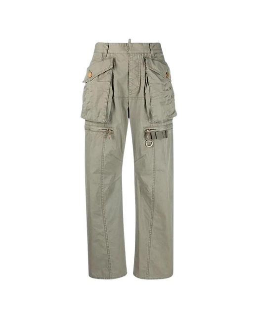 DSquared² Gray Wide Trousers