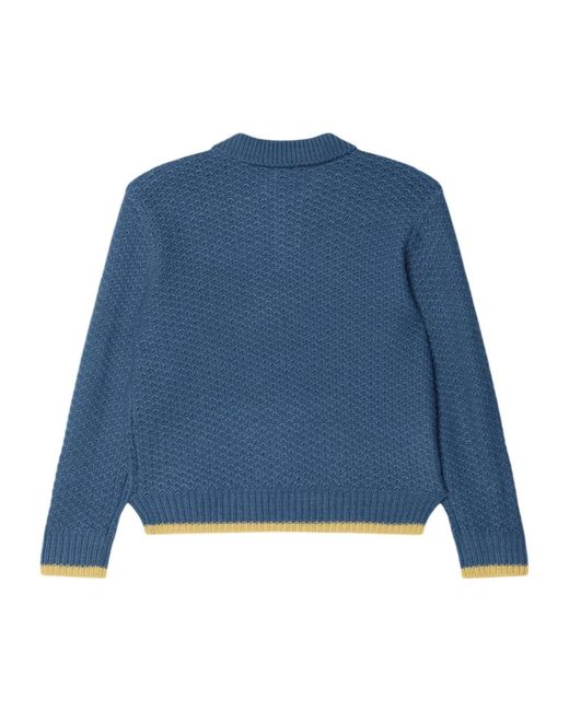Obey Gebreide Polo Sweater in het Blue voor heren