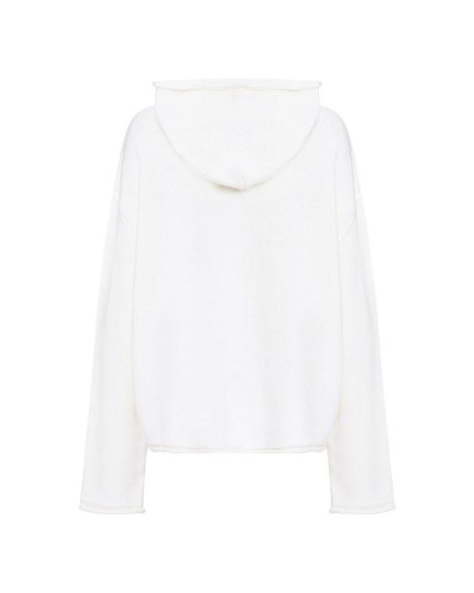 MM6 by Maison Martin Margiela White Logo intarsia strickhoodie