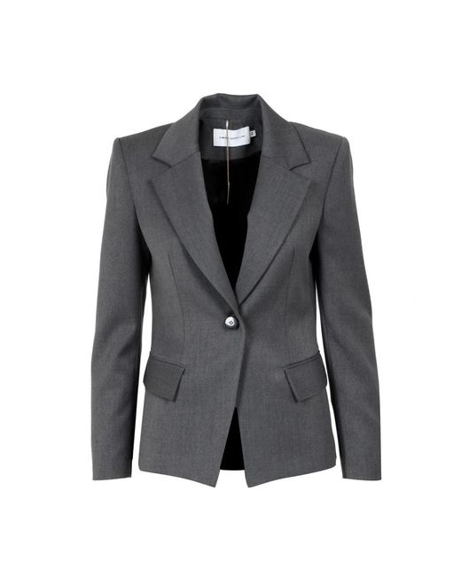 SIMONA CORSELLINI Jassen ,Grijs ,Leer Stijlvolle Viscose Blend Jas in het Gray