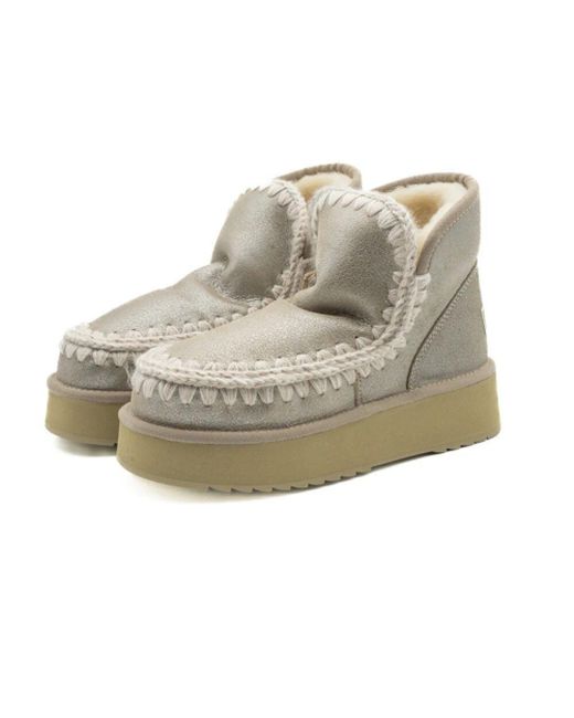 Winter Boots Mou de color Gray