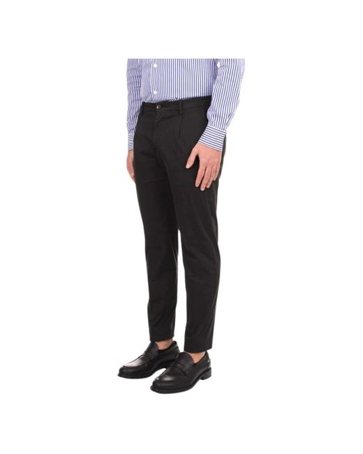 BRIGLIA Schwarze Chino-Hose Mit Tiberio-Falte in Black für Herren