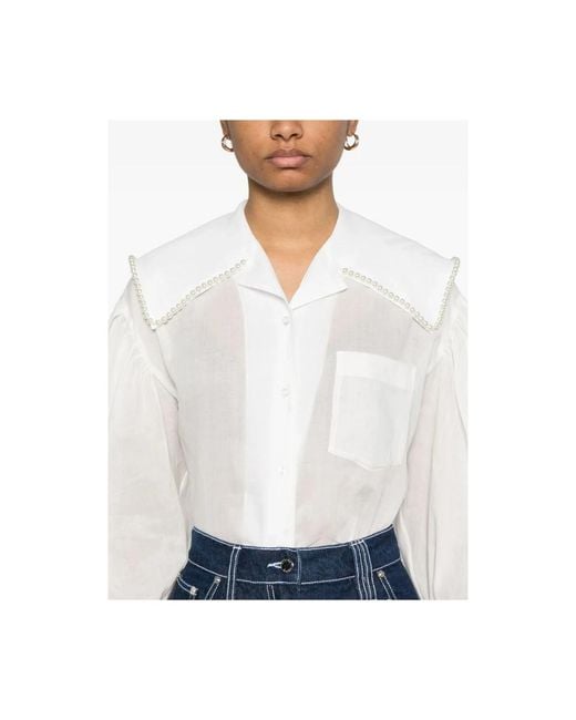 Simone Rocha White Weiße bluse mit tasche