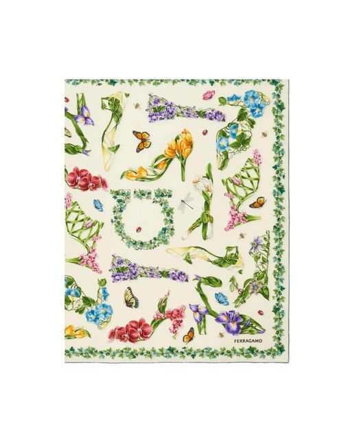 Ferragamo Green Silky Scarves