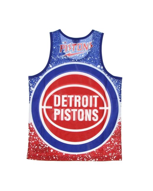 Mitchell & Ness Fitness ,Veelkleurig ,Polyester Nba Jumbotron Tank Top in het Blue voor heren