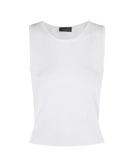 Sleeveless Tops Roberto Collina de color White