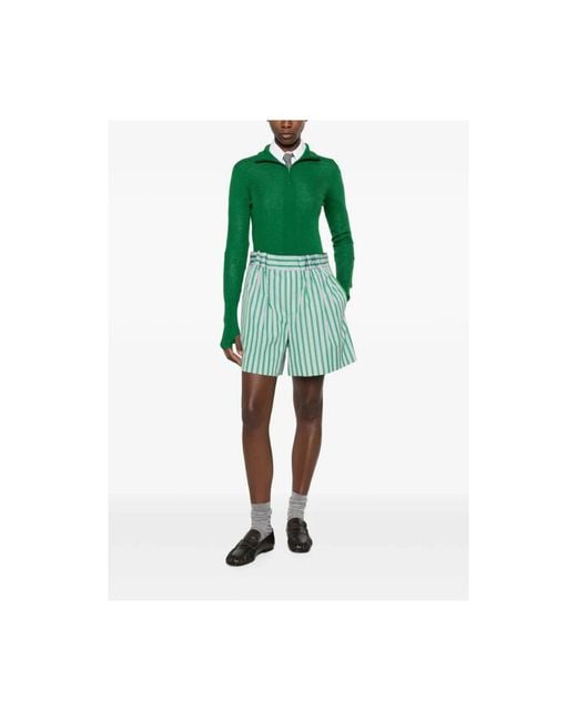 Frankie Shop Sade Knit Zip Sweater in het Green