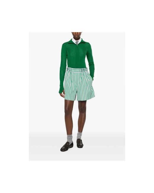 Frankie Shop Sade Knit Zip Sweater in het Green