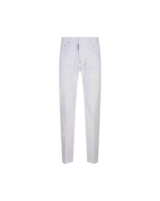 DSquared² White Slim-Fit Jeans for men
