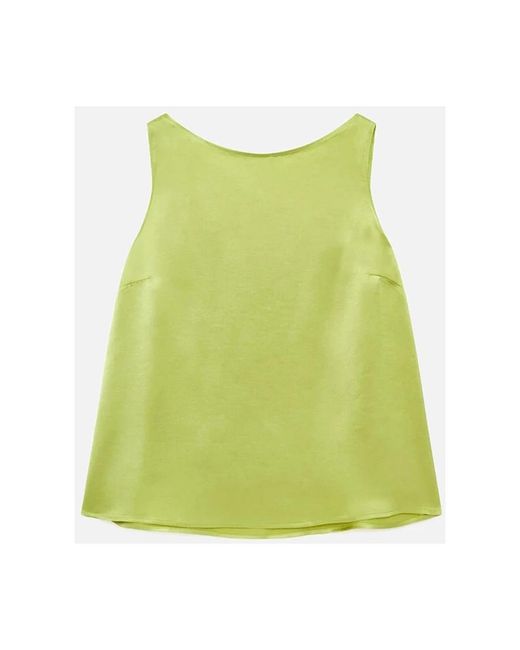 Sleeveless Tops Maliparmi de color Green