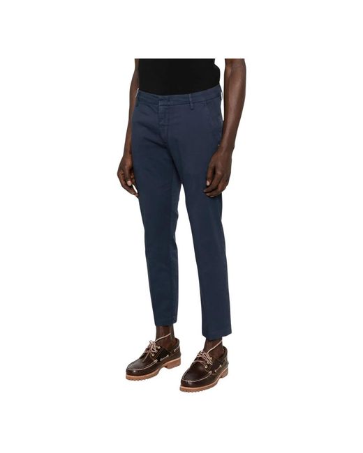 Entre Amis Blue Cropped Trousers for men