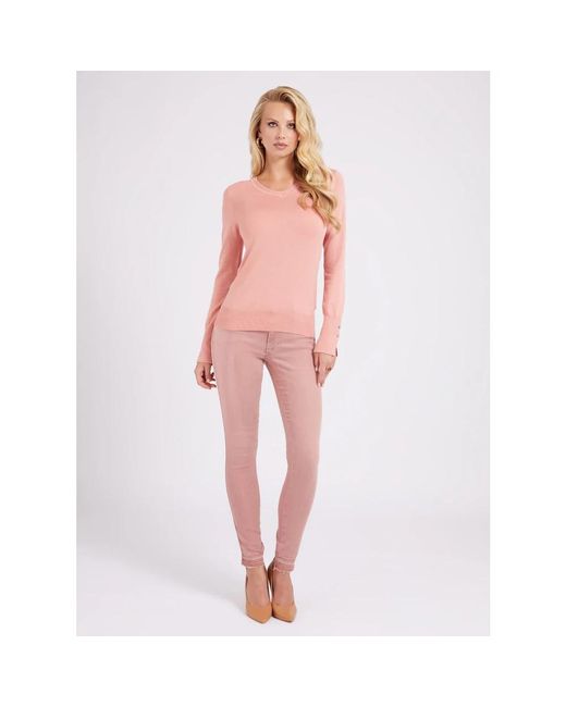 Guess Pink Round-Neck Knitwear