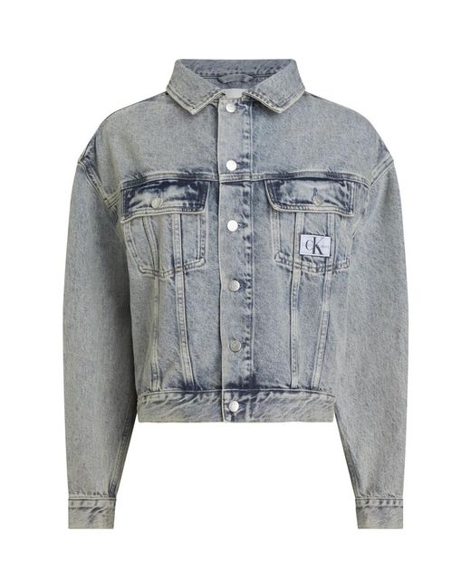 Vintage oversized denim jacket di Calvin Klein in Gray
