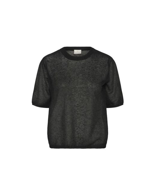Kaffe Black Schwarz Tief Strickpullover Pullover