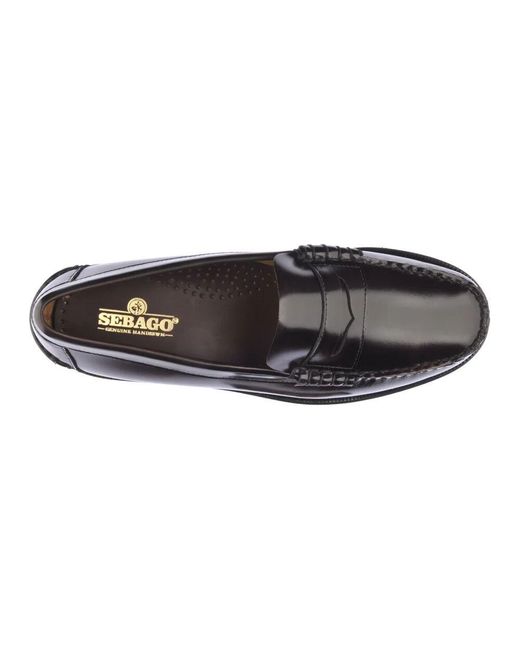 Sebago Handgefertigter Leder Penny Loafer Beefroll in Black für Herren