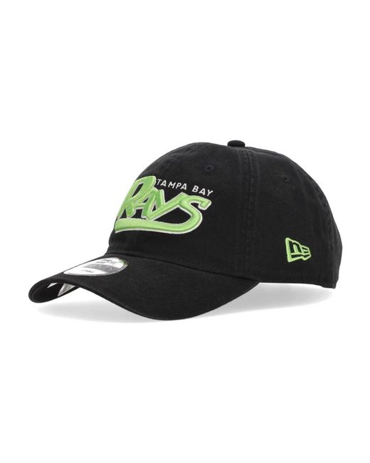 KTZ Accessoires ,Zwart ,Katoen Mlb Throwback Gebogen Klep Pet in het Green