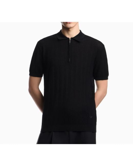 Emporio Armani Black Polo Shirts for men