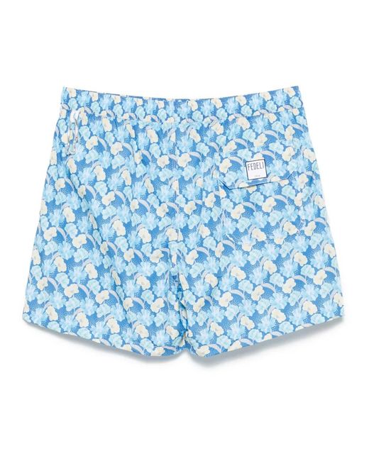 Fedeli Blue Beachwear for men