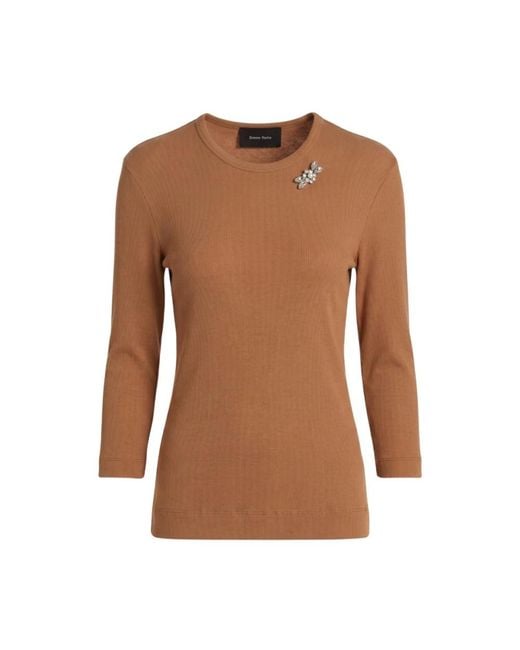 Simone Rocha Verfraaide Onderlaag Top in het Brown