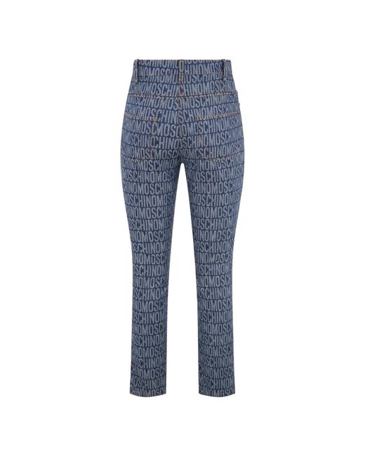 Moschino Slim Fit Broek Met Elegant Design in het Blue