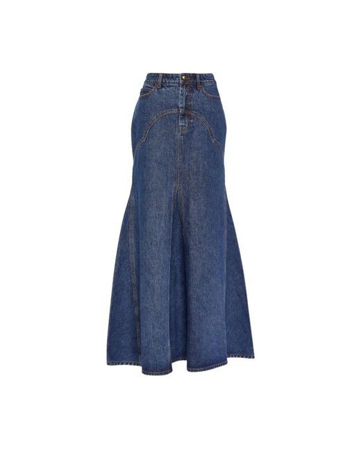 Zimmermann Rokken ,Blauw ,Denim Fishtail Denim Maxi Rok in het Blue