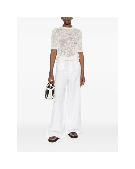 Fabiana Filippi White Round-Neck Knitwear