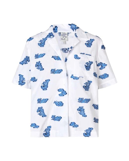 Baum und Pferdgarten Blue Boxy short-sleeve shirt mit notched lapel