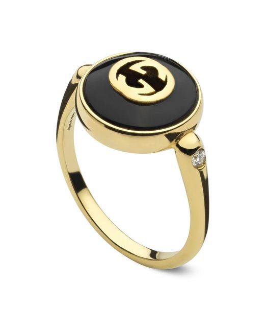 Gucci Interlocking Ring in het Black
