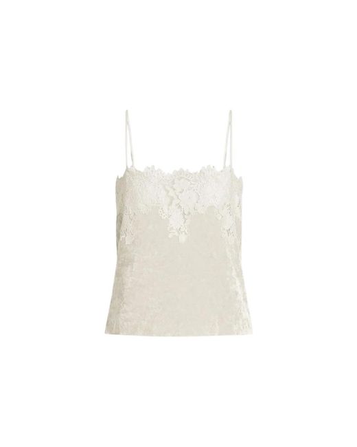 Alberta Ferretti Top Met Kanten Inzetstukken in het White