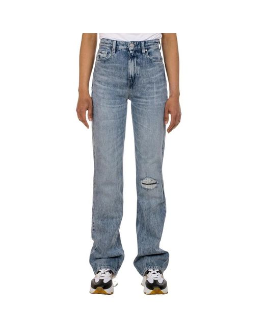 Guess Blue Retro high-waist straight jeans
