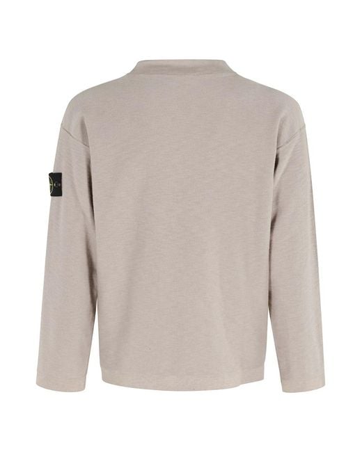 Stone Island Gray Round-Neck Knitwear for men