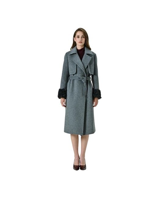 Rinascimento Blue Belted Coats