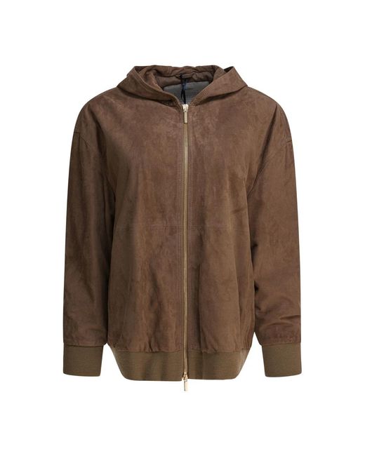 Max Mara Brown Braune Wildlederjacke Eleganter Stil