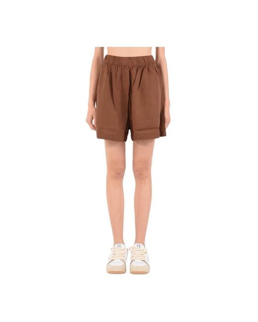 Shorts in lino con elastico di hinnominate in Brown