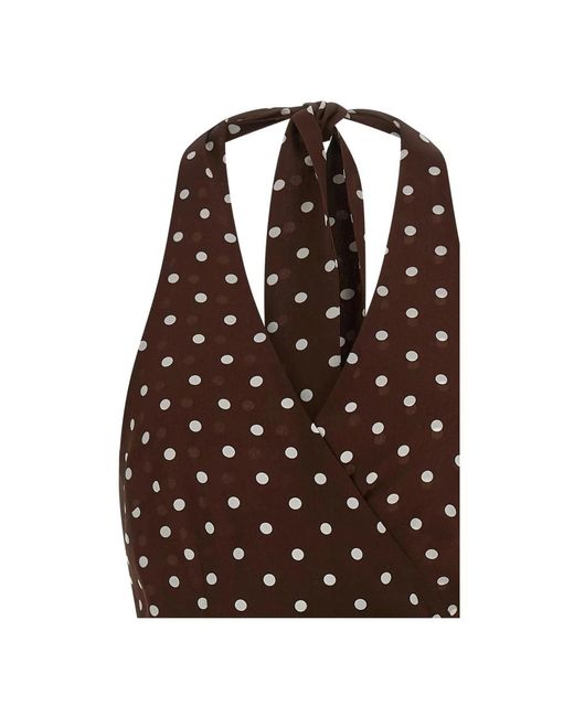 P.A.R.O.S.H. Sbillo Silk Top in het Brown