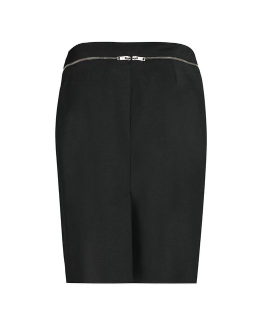 Givenchy Black Reißverschluss stretch bleistiftrock mohair wolle