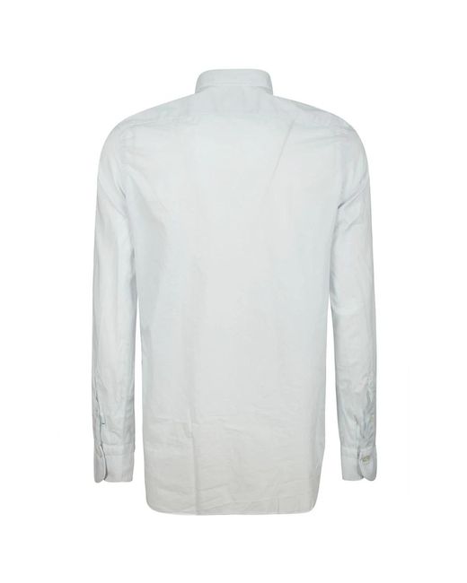 Finamore 1925 Langarmhemd aus baumwolle mit kragen in White für Herren