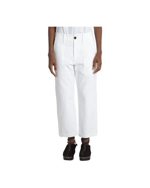 Jejia White Cropped Trousers