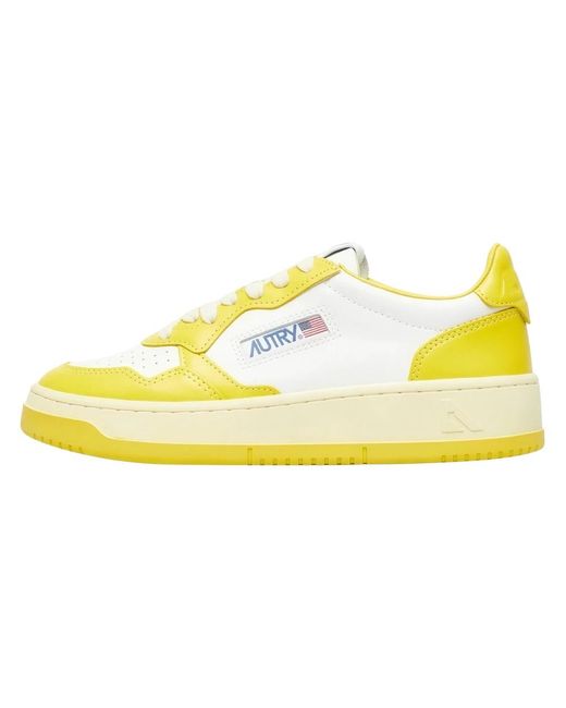 Autry Yellow Low Stringed Sneakers