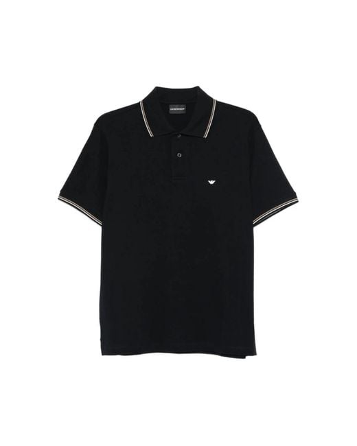 Emporio Armani Black Polo Shirts for men