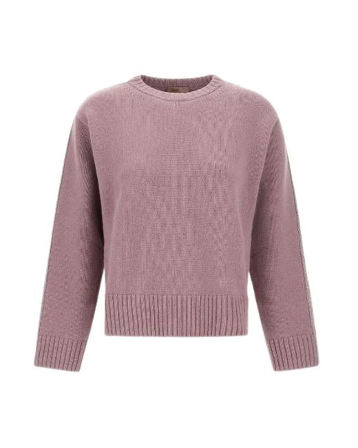 Herno Round-Neck Knitwear in het Purple