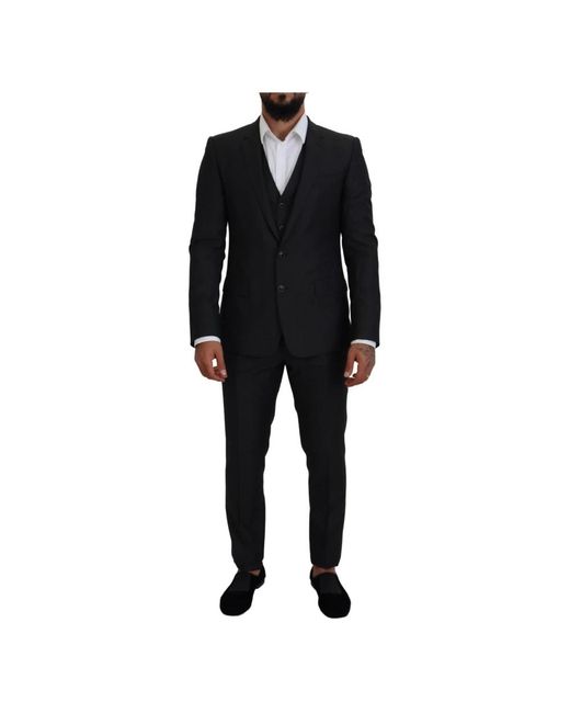 Dolce & Gabbana Black Single Breasted Suits for men