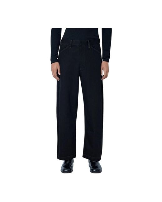 Lemaire Blue Wide Trousers for men