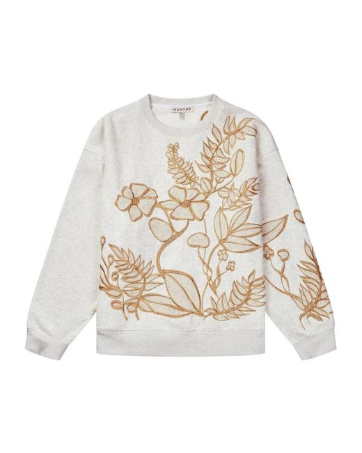 Munthe Hoodies & Sweatvesten ,Grijs ,Sweatshirts in het White