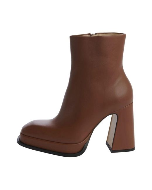 Souliers Martinez Brown Camel flache lederschuhe