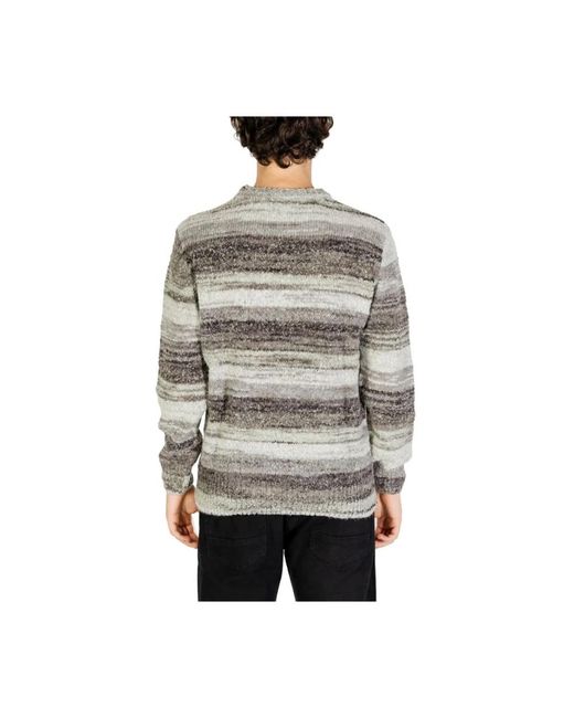 Gianni Lupo Gray Round-Neck Knitwear for men