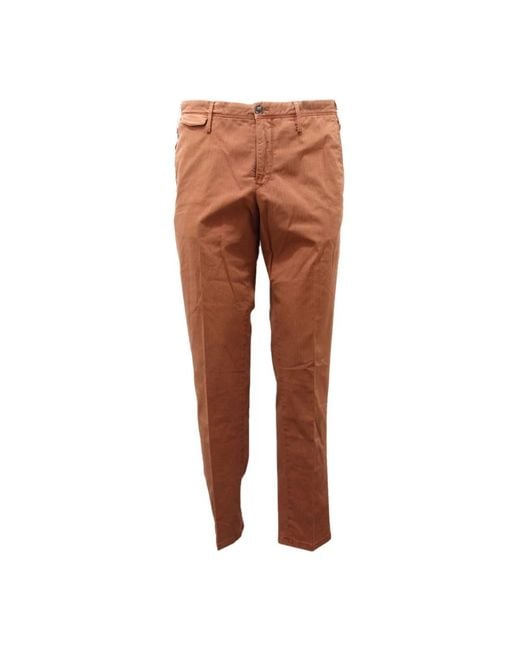 PT01 Brown Slim-Fit Trousers for men