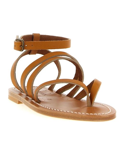K. Jacques Brown Flat Sandals
